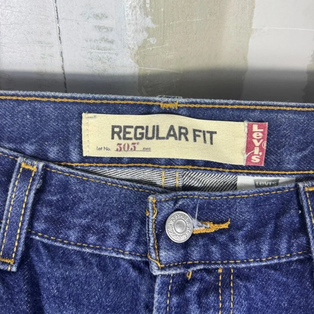 Levi's 505 Men's Straight‎ Leg Jeans Blue Denim Regular Fit Zip Fly W38 L29